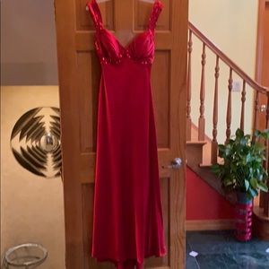 CHERRY RED EVENING DRESS